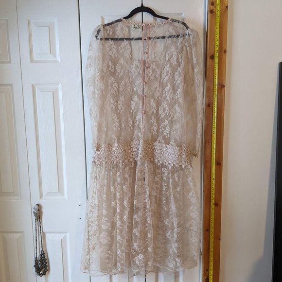 Gorgeous vintage lace, embroidered gown sz 10, Benee by Lori Ann MFG - Picture 10 of 16